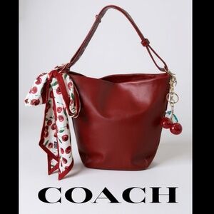 Vintage Coach Legacy Soho Red Soft Leather Bucket Y2K Bag 9186 Shoulder Hobo COA